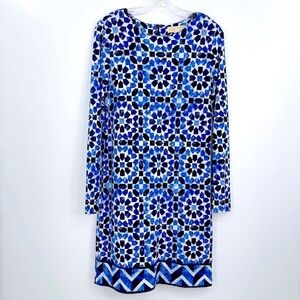 Michael Kors geometric print long sleeve dress
